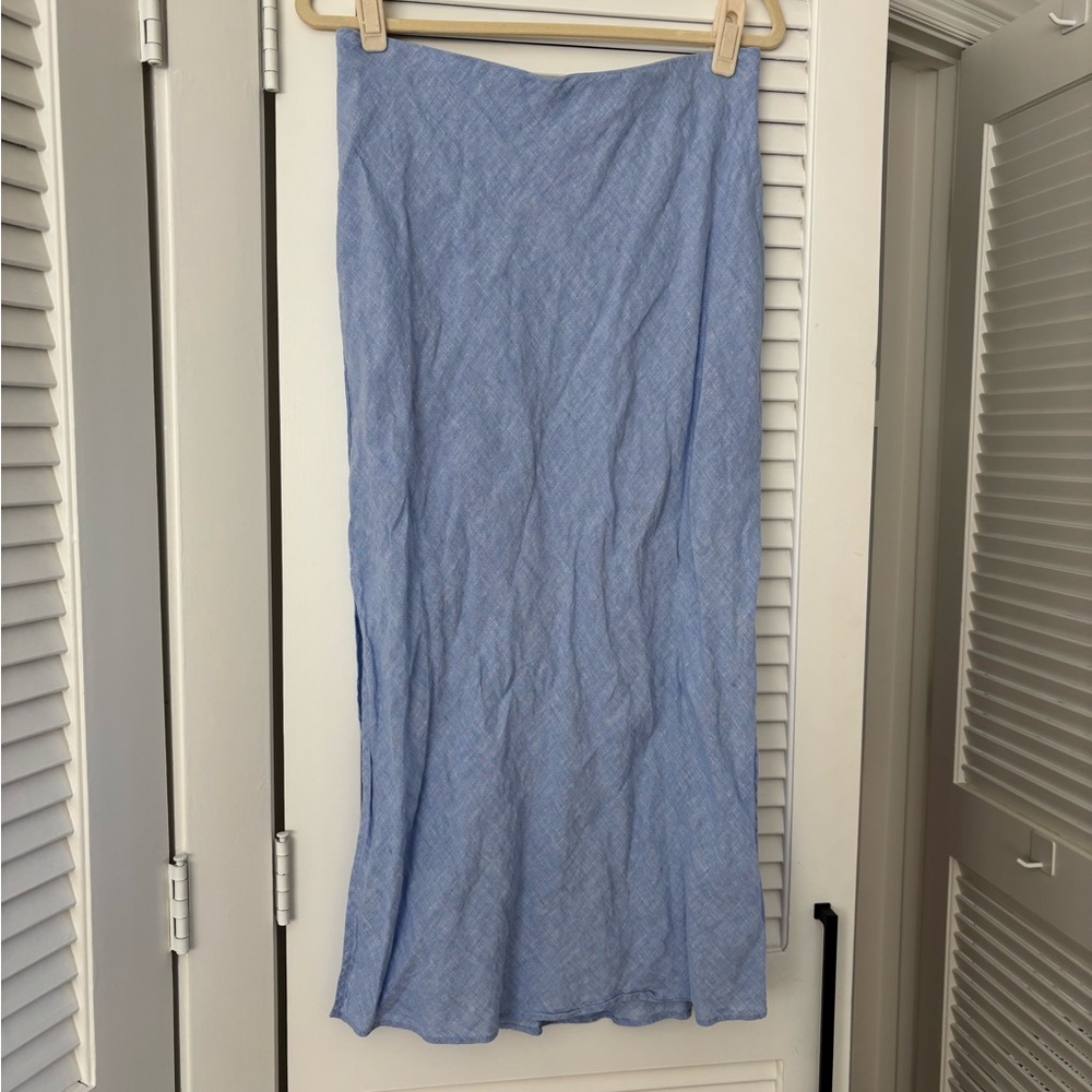 J. Crew Linen Light Blue Women's Skirt